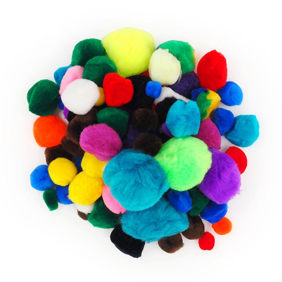 Pompom Asst Col & Sizes Pk600 Arbee